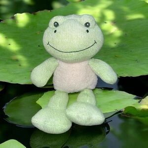 Spark Create Imagine Knit Frog with Rattle 13" Plush Green Stuffed Animal